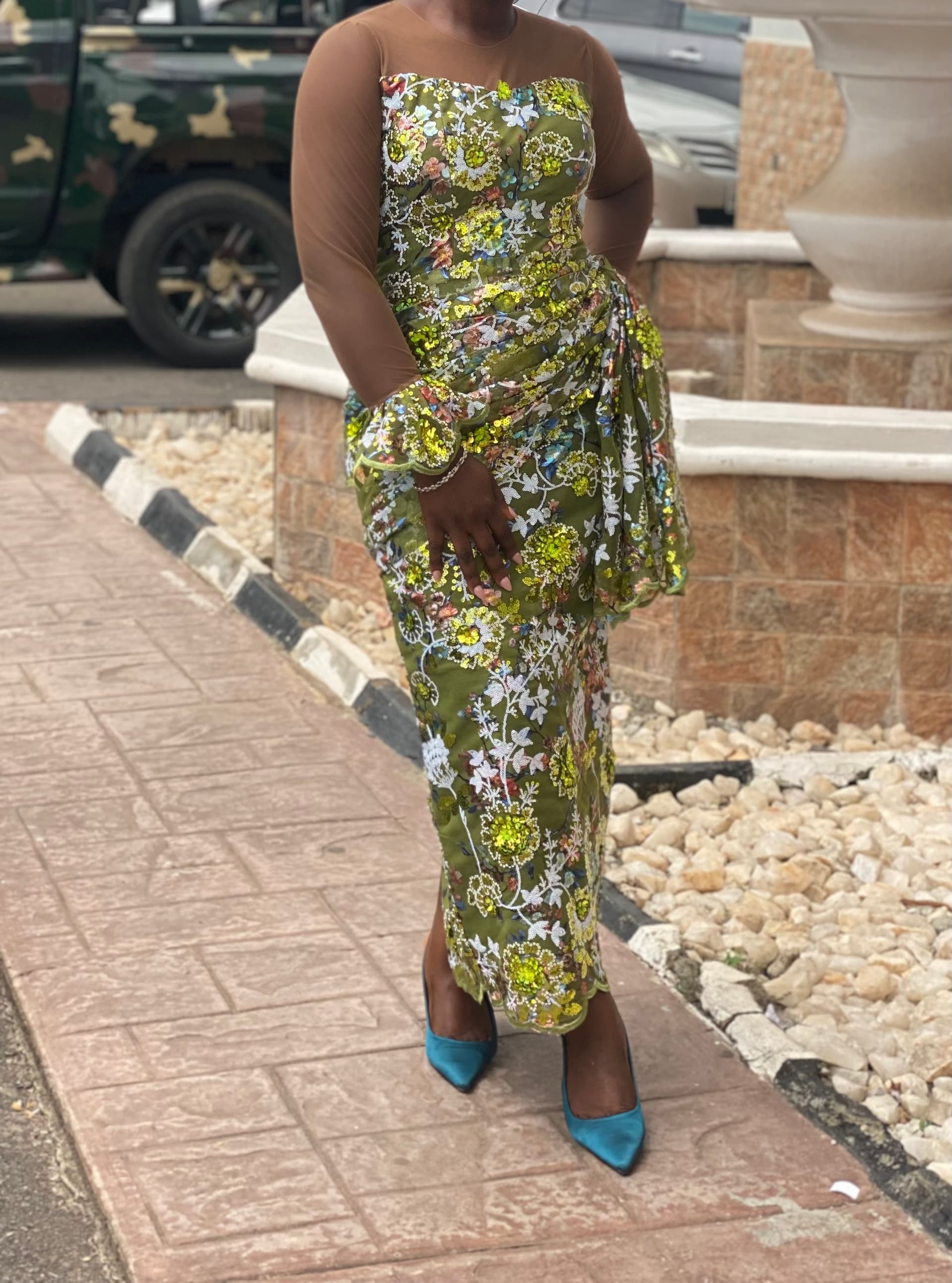 Asoebi Dress with Draped Detail
